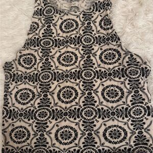 Abercrombie & Fitch Cream Tank Top with Black Medallion Print
